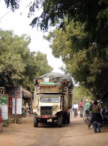 Overloaded truck in Old Bagan